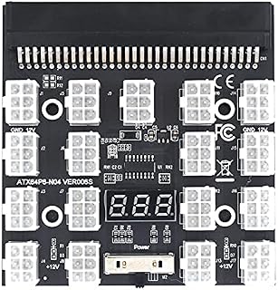 Tbkoly Breakout Board 17 Port 6Pin LED Display Module Server Card for 1200W 750W PSU GPU Miner Mining BTC ETH