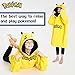 Pokemon Blanket Hoodie for Kids Teens Oversized Fleece Wearable Hoodie Blanket Pikachu Loungewear Gifts for Boys (Yellow/Black Pikachu)