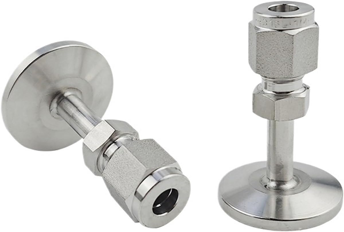 1pc 1/4" 3/8" 1/2" 6/8/10/12mm Tube VCR Compression Union x KF16/25/40/50 Vacuum SUS304 Stainless Pipe Fitting(KF25,1/8")
