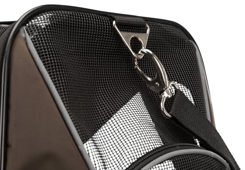 TRIXIE Hunde-Tasche Joe - Öffnungen vorne und oben - abnehmbarer Schulterriemen - integrierter Kurzleine - gepolsterte Bodenplatte - reflektierende Elemente - 28 × 28 × 47 cm - bis 10 kg - 28847
