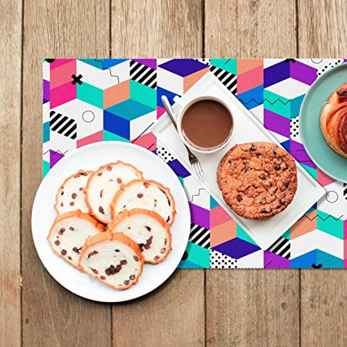 Lot de 6 sets de table géométriques 30x45 cm multicolores pour repas - 7