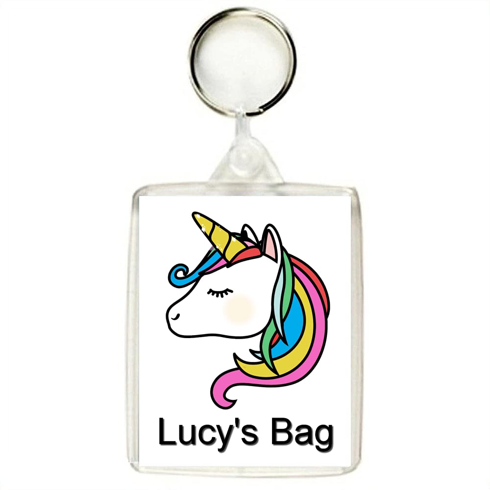 Key Expressions Multicoloured Personalised Unicorn Keyring/Bag Tag - Great For Tagging School Bags, Backpacks, Coats, Luggage Etc