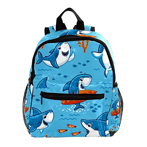 Sac à dos pour enfants requin et petit poisson - Cartable fille et garçon 30,5 cm