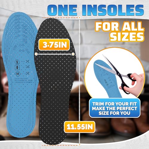 Image of 3 Pairs Shoe Inserts for Women 3-8 - Ultra Thin Shoe Insoles Men 5-11, Double Layer Latex Foam Material, Fits Any Shoe Type, Easy to Cut, Comfortable & Breathable for Everyday Use