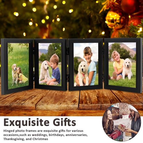 Foribyw Hinged Photo Frames 4x6 inch, Rustic Wood Effect Folding Picture Frame with High Definition Glass, 4 Opening Photo Frame Multiple Pictures for Desktop Birthday Gifts(black) - Cosy Home Interiors Foribyw Hinged Photo Frames 4x6 inch, Rustic Wood Effect Folding Picture Frame with High Definition Glass, 4 Opening Photo Frame Multiple Pictures for Desktop Birthday Gifts(black) - Image 7