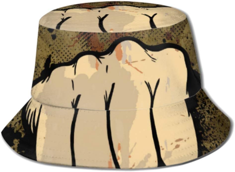 DUKAI Unisex Outdoor Fisherman Fishing Cap, Grunge Urban Poster Vector Summer Fishing Trip Sun Packable Fisherman Cap Sun Hat Bucket Hat, for Fishing, Safari, Beach & Boating