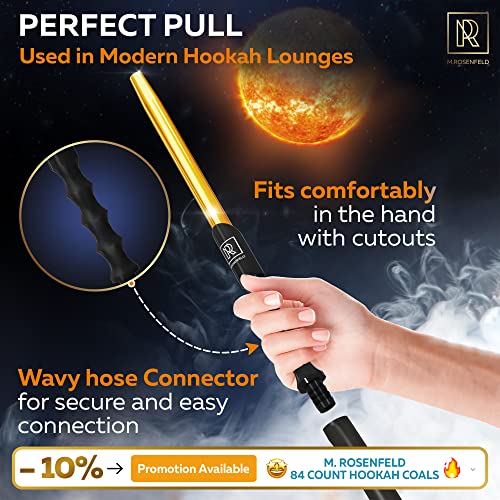 Premium Hookah Hose With Mouthpiece - 60" Long Silicone Water Pipe Hose, Washable, With 15" Aluminum Easy-Grip Mouthpiece - Modern Design Handle, Won't Rust Or Ghost Hookah Hose Silicone #TOP1