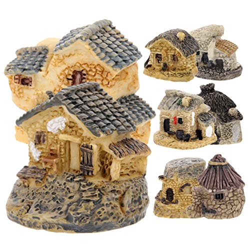 Hemobllo Maisons Miniatures en Résine Lot De 8 Pièces pour Décoration De Jardin Miniature Et Paysage Féerique, Accessoires Photo Portables pour Bureau Et Maison, Styles Variés Multicolores