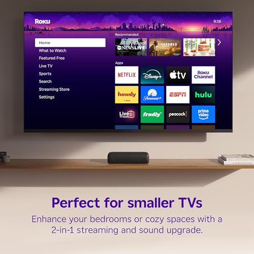 Image of Roku Streambar SE | 2-in-1 TV Soundbar with Built-in 4K /HD /HDR Streaming, Premium Speakers, & Enhanced Speech Clarity for Crisp, Clear Dialogue - Quick Guided Simple Setup