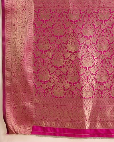 Image of SWORNOF Women's Silk Kanjivaram Kanchipuram Saree With Blouse Piece