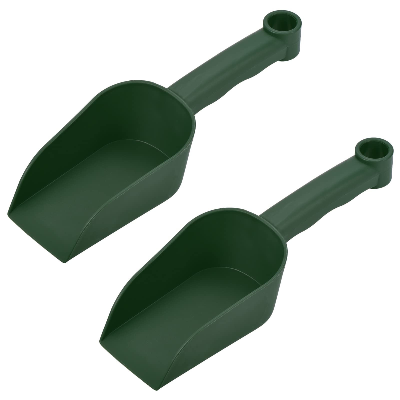 sourcing map Plastic Garden Shovel 230x75mm Plant Soil Planting Digging Hand Trowels Home Gardening Tool for Flower Soil Transplanting, Weeding, Moving, Digging, Green 2 Pack