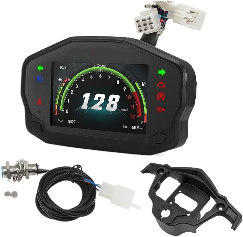 Dual Odometer Gauge 12V Universal Motorcycle Tachometer Instrument Digital Odometer Dashboard Tachometer Digital Odometer Meter Gauge