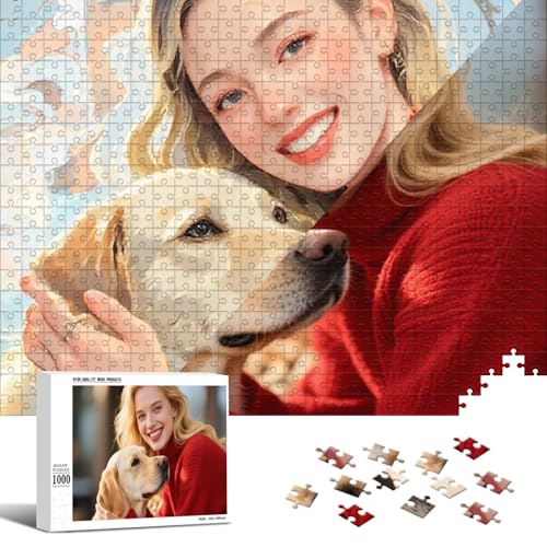 Bemaystar Puzzle Photo Personnalisé - Créez Votre Puzzle 35 à 1000 Pièces avec 4 Styles Artistiques | Cadeau Personnalisé Unique-Format horizontal-35