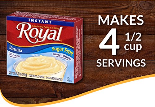 Image of Royal Instant Pudding Dessert Mix, Vanilla, Fat Free and Sugar Free (12 - 1.7 Ounce Boxes) (Pack of 12)