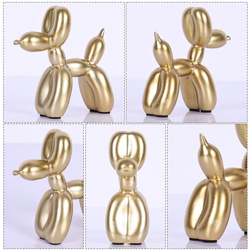 Estatua Decorativa de Perro Globo Moderna Dorada miniatura 4
