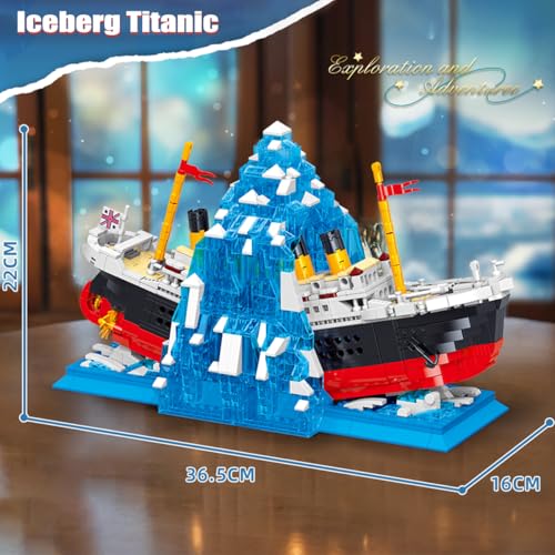 Iceberg Titanic Building Blocks Sets,Creative Bookshelf Toy Building Set,Ideal Gift for Reading Enthusiasts(1202PCS)-Toys Gifts for Adult
