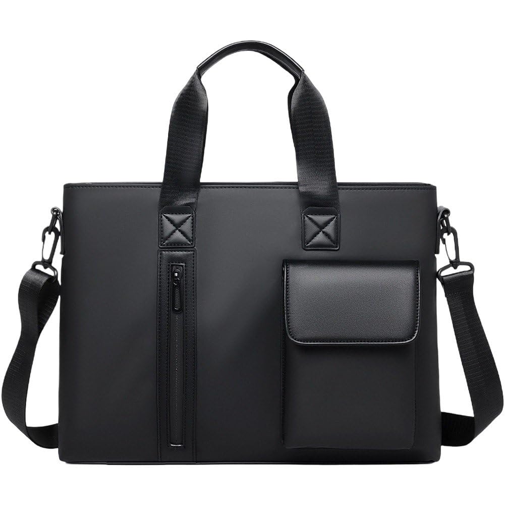 Bolso bandolera para hombre grande con compartimento para portátil, maletín negro de oficina