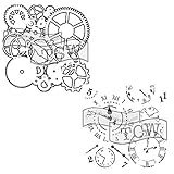 Crafter's Workshop Stencil 2 Pack, Reusable Stenciling Templates for Art Journaling, Mixed Media, and Scrapbooking - TCW262 Gears & TCW201 Time Travel
