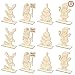Produktbild Dadabig 12 Stück Holz Weihnachtsdekoration, Weihnachtsbaum Anhänger DIY Christmas Ornament Holz Desktop Dekoration Holzanhänger zum Bemalen Holz Streudeko Tannenschmuck Tischdekoration für Party