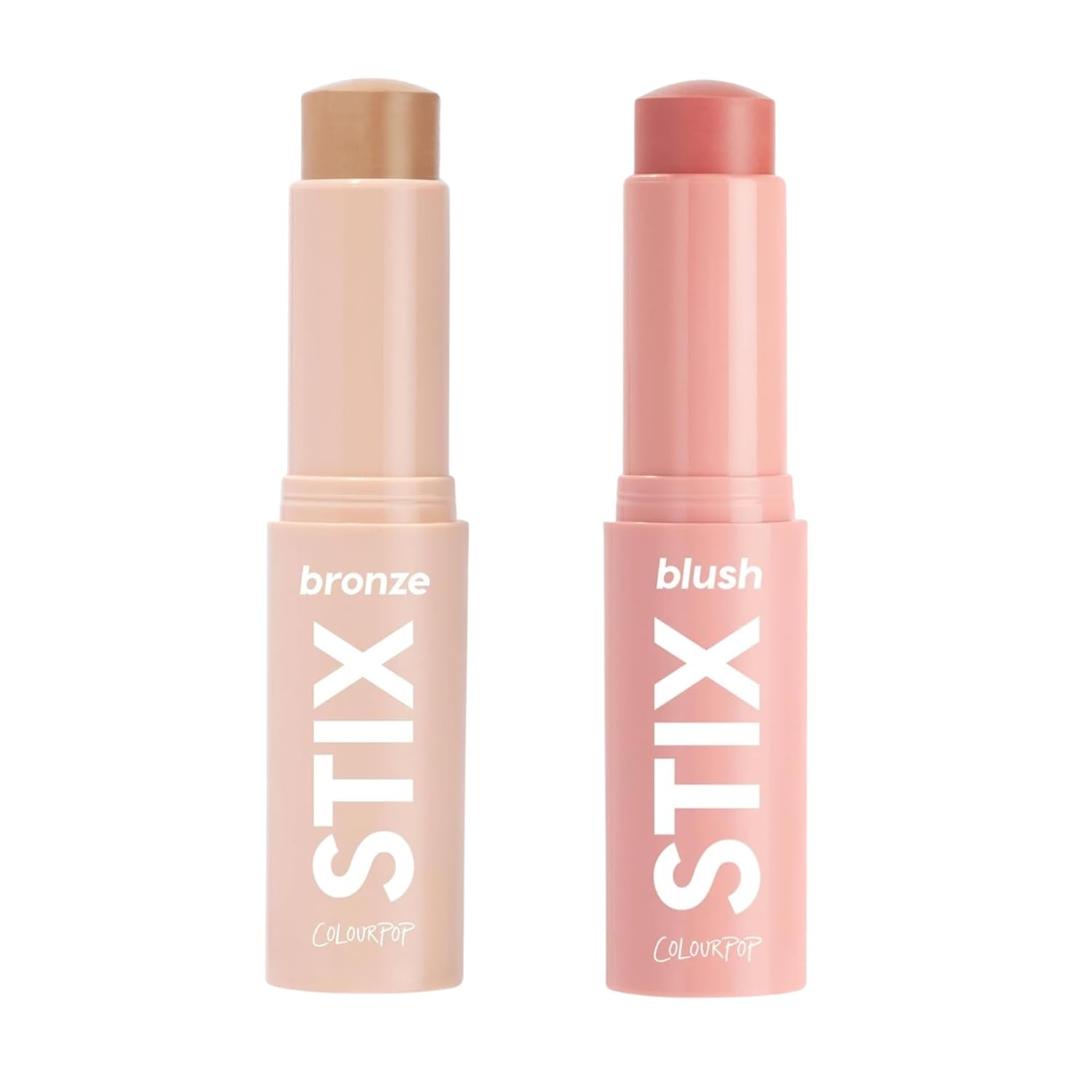 ColourPop Bronzer & Blush Duo – Cream Bronzer Stick (Laguna Beach, 0.28 oz) + Blush Stix (25/8, 0.28 oz), Buildable, Blendable, Natural Finish for Cheeks & Contour