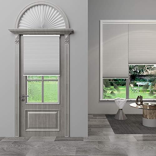 Changshade Cordless Blackout Cellular Shade, Tools-Free Honeycomb Shade for Bedroom, Kitchen, Children Room, Bathroom, Room Darkening Pleated Window Shade, 33 inches Wide, Grey CEL33GY72A