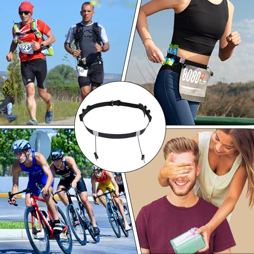Triathlon Startnummernband,Startnummernband Triathlon,Startnummernband,Startnummernhalter,Einstellbar Laufgürtel,Ring Running Belt,Marathon Laufgürtel,Für Radfahren,Triathlon,Marathon,Laufen,Schwarz