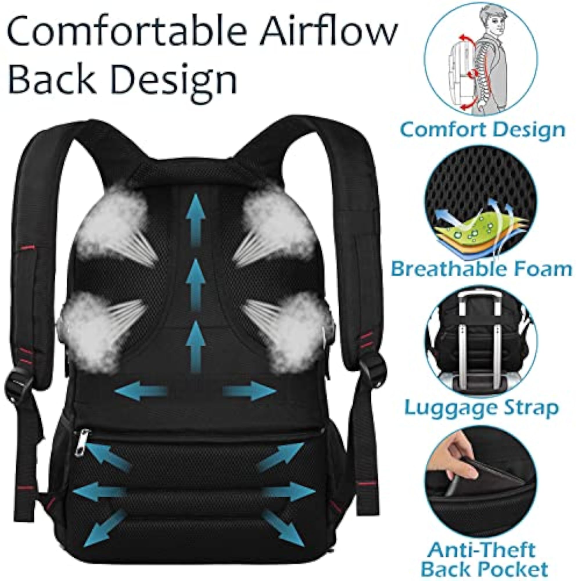Extra Large Capacity Anti Theft Water-Resistant Backpack