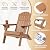 FUNBERRY Folding Adirondack Chairs Set of 4 with Adjustable Backrest, HDPE All Weather Fire Pit Chairs with Cup Holder