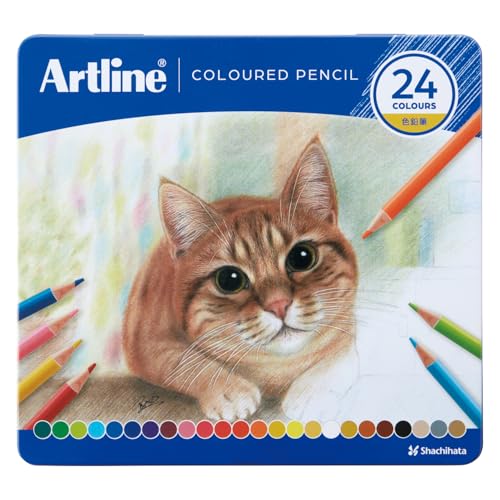 Crayons de couleur Shachihata Artline KCP-24C/H pour dessin et coloriage créatif (Lot de 24)