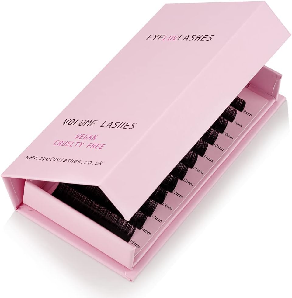 Volume Lash Trays Silk Eyelash Extensions Individual Eyelashes Soft Lightweight Lashes Semi Permanent Eyelashes Eyeluvlashes (D Curl 0.10, Mix 8-15mm)