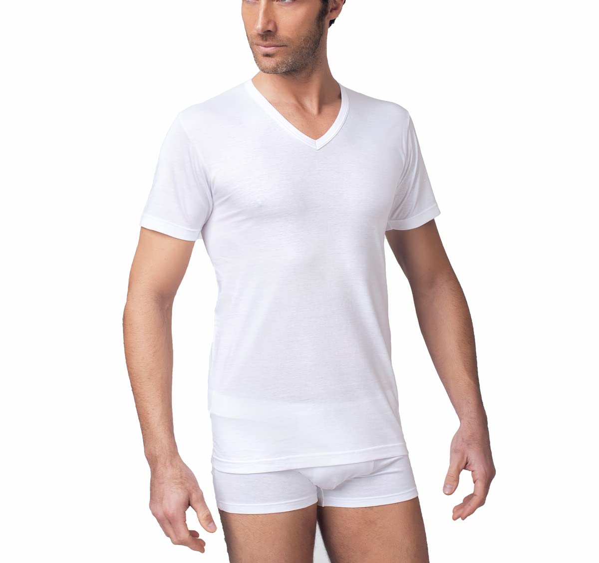 Nottingham 9 Pezzi Maglia Uomo Mezza Manica Scollo a V TV41VC in Cotone