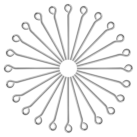 TOAOB 200pcs Stainless Steel Eye Pins 1 Inch Open Eye Pins Head Pins for DIY Earring Necklace Jewelry Making Cover