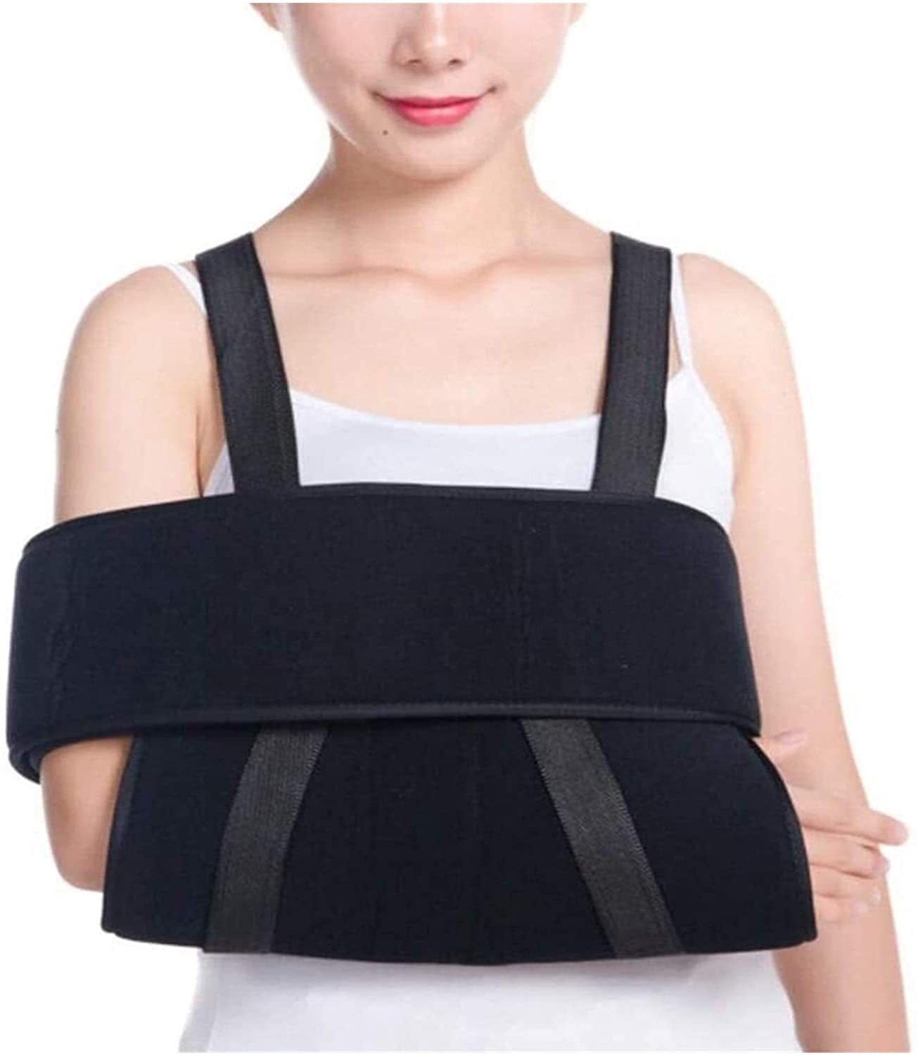 L'imbracatura del Braccio Supporta Le Bretelle Regolabili del Gomito dell'immobilizzatore della Spalla per Rotture, sublussazioni, lussazioni Facili da Indossare e da togliere(Color:Black)