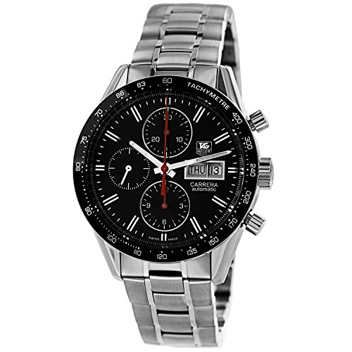 TAG Heuer Men's CV201AH.BA0725 Carrera Analog Display Swiss Automatic Black Watch