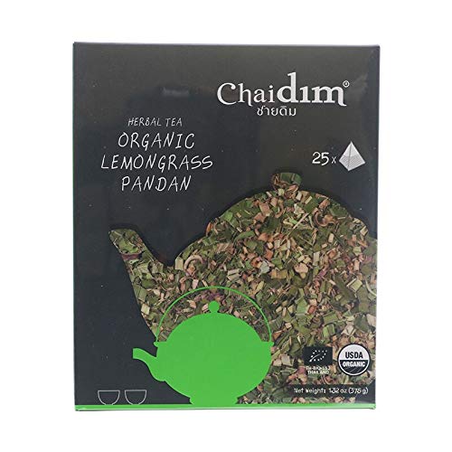 Chaidim Brand, Herbal Tea Organic Lemongrass Pandan, Size 37.5g