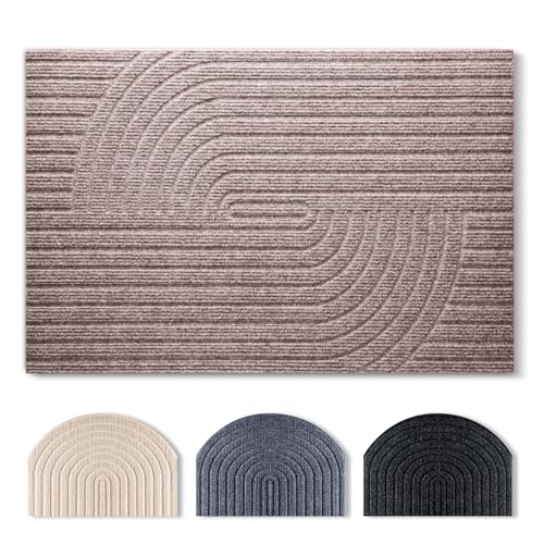 Tuocal Fußmatte 40x60cm, rutschfeste Maschinenwaschbare Schmutzfangmatte, Teppich Wohnzimmer Innen und Außen Türmatte, Wasserdicht Fussmatte für Eingang, Flur, Haustür