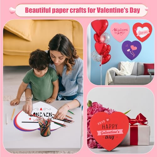MixTeach 36 Peças De Papel Grande De Coração Recortado Em Forma De Coração De 12 Polegadas Para Deco