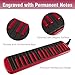 YAYUZEST 32 Keys Melodica Instrument, Soprano Melodica Air Piano Keyboard Pianica with 2 Soft Long Tubes, 2 Short Mouthpieces and Carrying Bag (Red+Black)