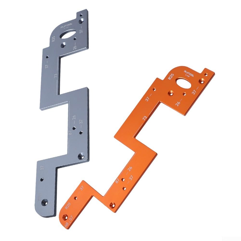 Gabarit de fente pour porte d'armoire pour ouvertures de rainure circulaire de qualité professionnelle (B)