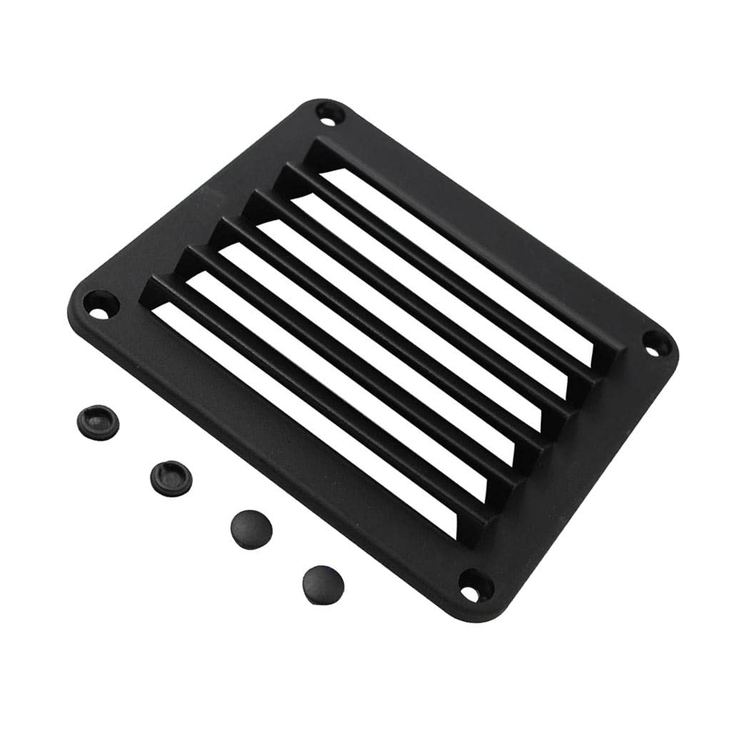 Juego de 3 rejillas de ventilación de plástico ABS negro de 5-1/2 x 4-7/8 pulgadas para barco