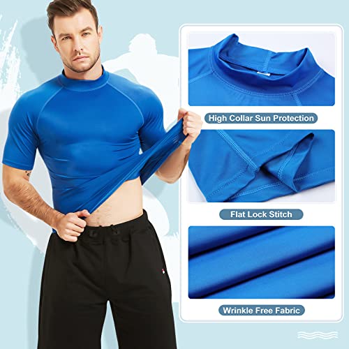 Mens Short Sleeve Rash Guard UPF 50+ Sun Shirts Fishing Running Swimming Quick Dry Tops for Men3