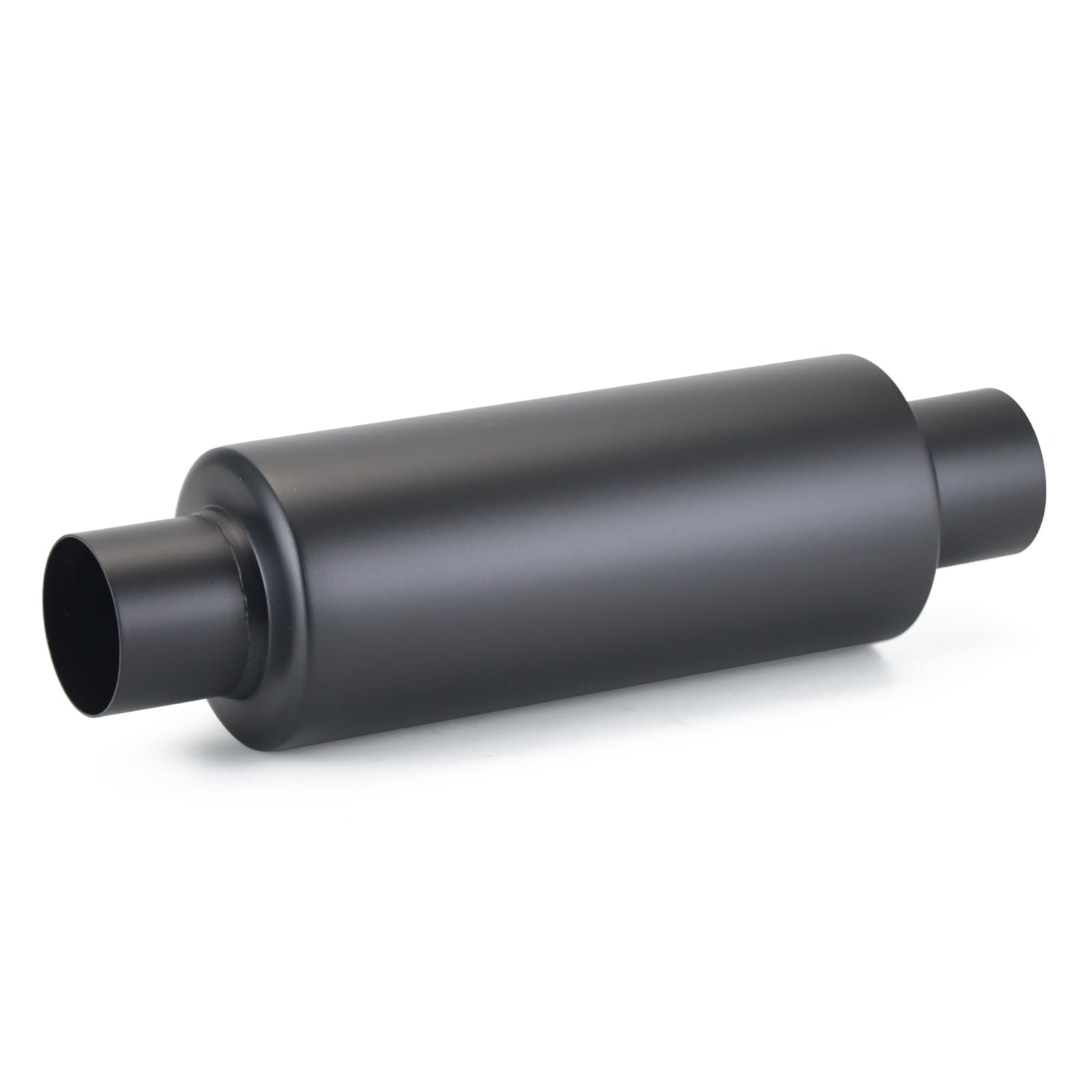 A-KARCK 2.25" Inlet Exhaust Resonator, 2.25" Inlet 2.25" Outlet 13.8" Overall Length Muffler Resonator Stainless Steel,Polished (Black)