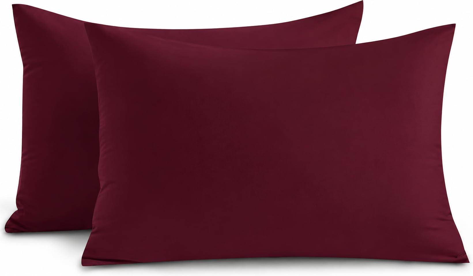 Yorkshire Bedding Burgundy Pillow Cases 2 Pack 100% Soft Brushed Microfiber Hypoallergenic Pillowcases with Envelope Closure - Fade & Stain Resistant Housewife Pillow Covers (50 X 75 Cm)