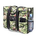 TOPDesign Utility Water Resistant Tote Bag with 13 Exterior & Interior Pockets, Top Zipper Closure &...