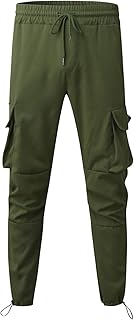 wjiNFDFG Mens Combat Shorts Men's Cargo Trousers Cotton Cargo Tactical Pants Casual Stretch Cargo Joggers for Men Elasticated Waist Joggers Shorts Cargo Shorts Pants for Running Cycling Hiking Green