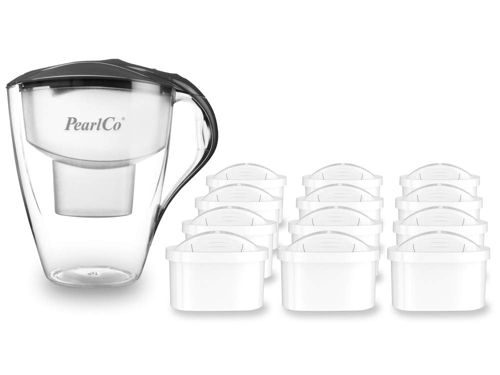 perlopur® XXL Wasserfilter Family (anthrazit) +12 Filterkartuschen Universal