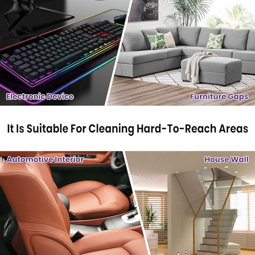 SATUY 4 Pcs 1-1/4" Vacuum Attachments, Round & Square Brushes, 2-in-1 Suction Brush, 4-Layer Adapter Universal for Most Vacuum Cleaners for Hard-to-Reach Areas
