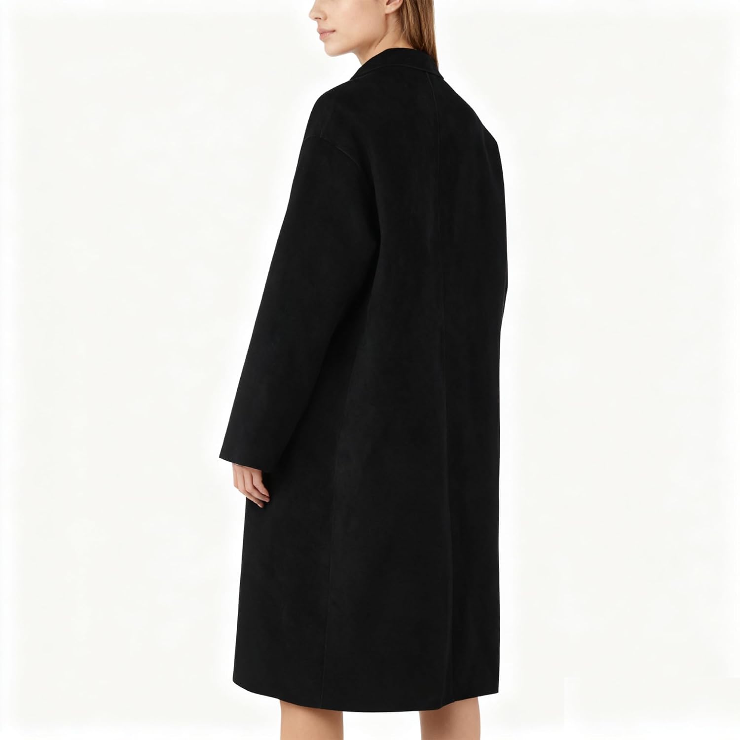 Darkyazi Womens Winter Coat Long Wool Pea Coat Double Breasted Coat Classic Notched Lapel Jackets Trench Coat Outwear