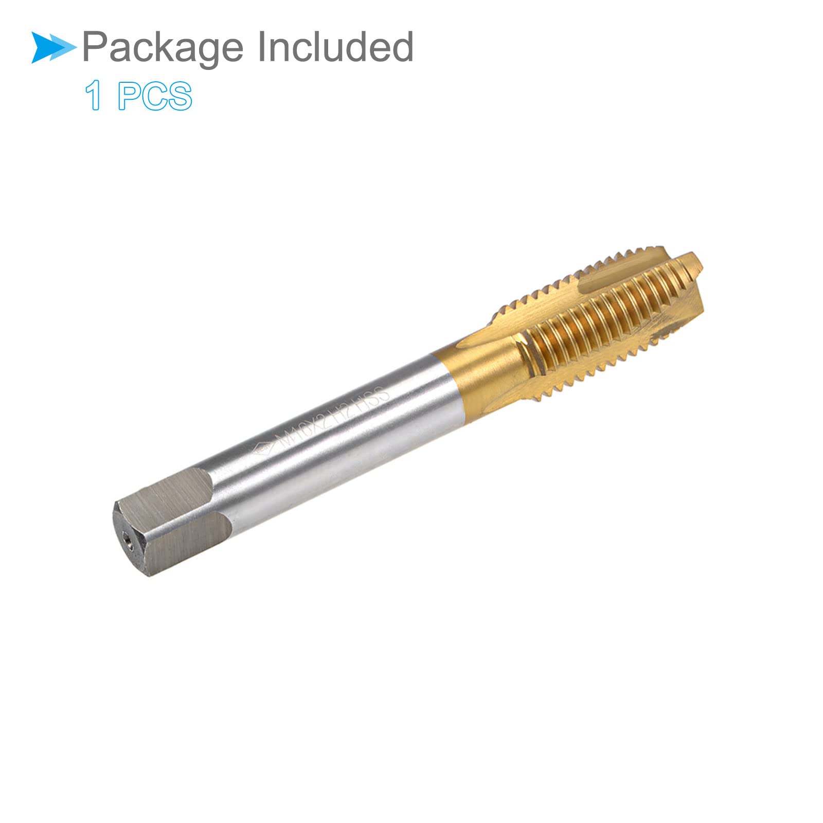 Spirale Punta Maschi, Metrico M16 x 2 Filo, Titanio Rivestito Alta Velocità Acciaio 6542 Vite Fresatura Foratura Maschio Maschiatura Perforazione Macchina, 1-Pezzo