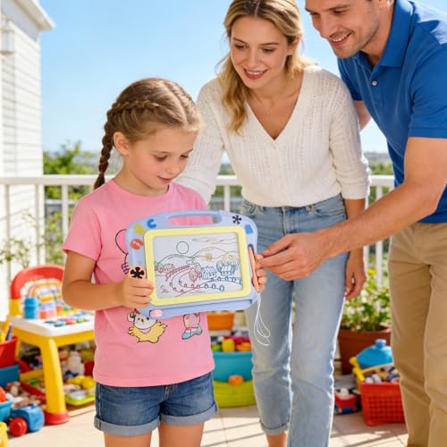 Tableau d'écriture magnétique effaçable pour dessin enfant avec support portable - 3